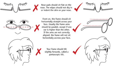 Glasses pinch nose or tilted